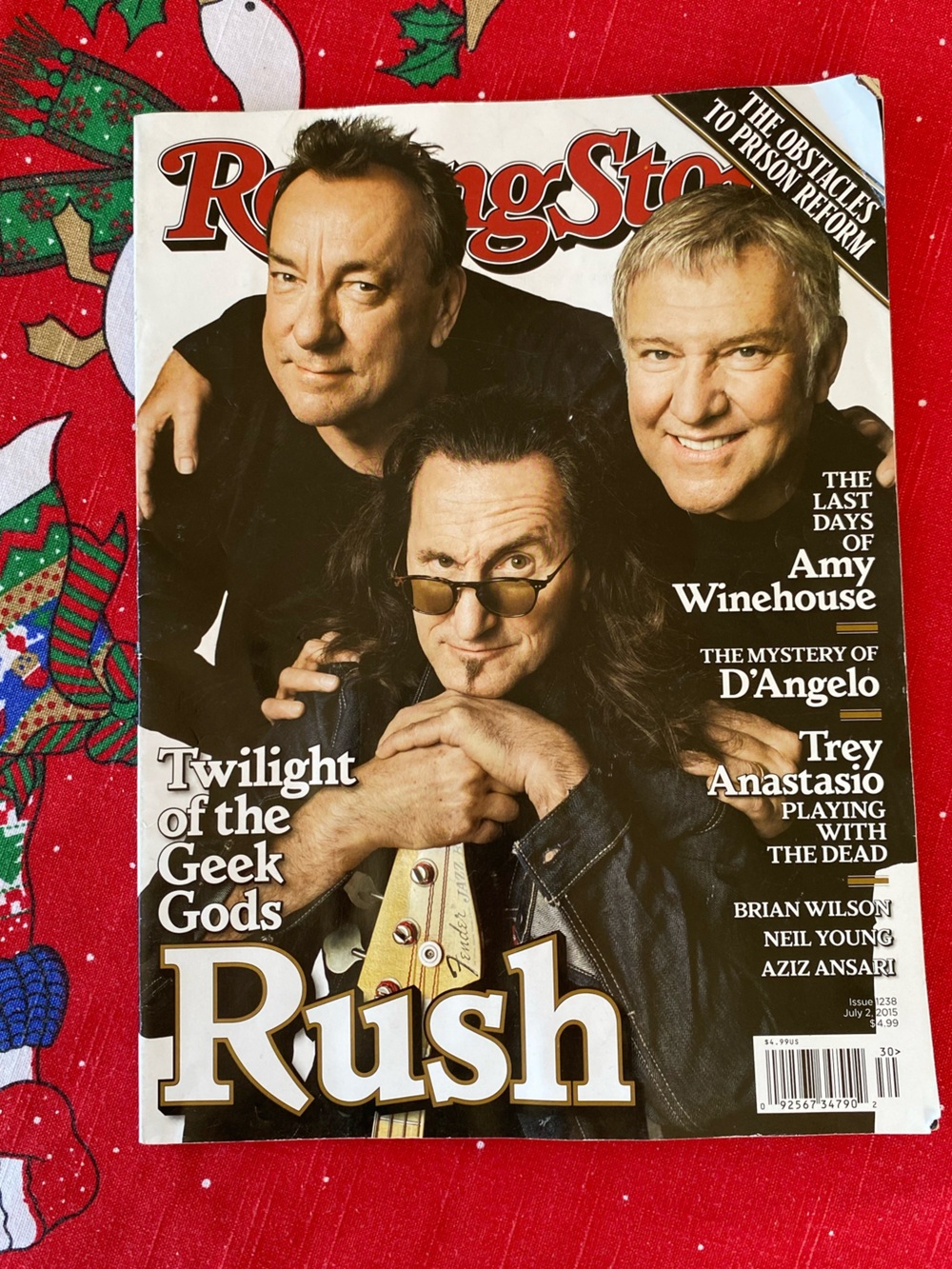 Rolling Stone Magazine July 2 2015 Rush Neil Peart Geddy Lee Alex Lifeson